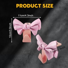 Lyxheth 2PCS Car Purse Hook for Car Hooks for Purses and Bags, Car Seat Back Hook, Cute Bow Car Seat Headrest Hook, Car Interior Decoration Accessories Automotive Purse Hook Hanger Fit SUV (Pink)