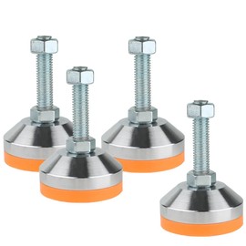 WUEIBUZUDAO Heavy Duty Leveling feet,Machine Leveling feet 2.36" Dia Base, Leveling feet M12 Thread, 1300 Lb Capacity,Capacity for Workbench, Machine, Cabinet, More(D60xM12xH50,4 Pack,Orange)