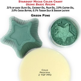 Stardust Micas Pigment Powder Cosmetic Grade Colorant for Makeup, Soap Making, Epoxy Resin, DIY Crafting Projects, Bright True Colors Stable Mica Batch Consistency (10 Gram Jar, Green Pine)