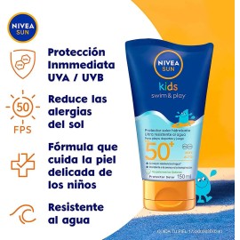 Protector Solar Corporal Nivea Sun Kids Protect Care Fps 150ml Protección Inmediata Duradera