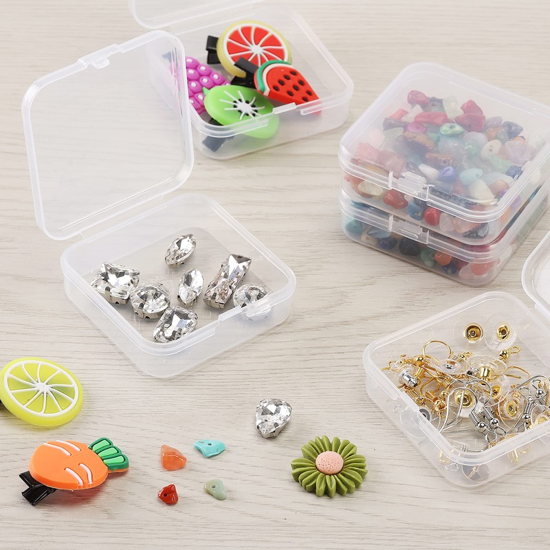 Mr. Pen- Small Plastic Containers, Clear, 12 pcs, Small Bead