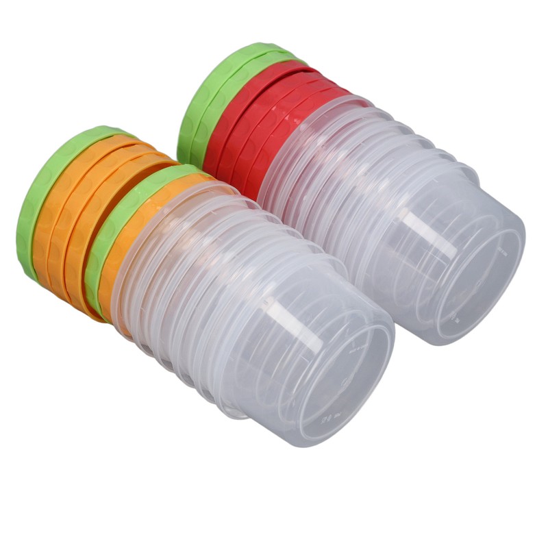 12 Sets 1 Cup Containers 8oz Stackable Reusable Round Plastic