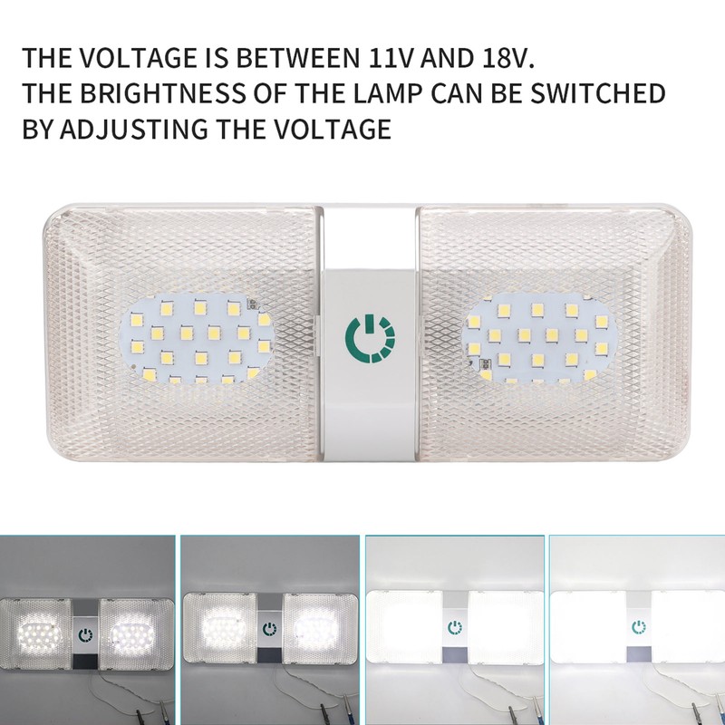 RV Ceiling Double Reading Light Touch Button Stepless 48 LEDs