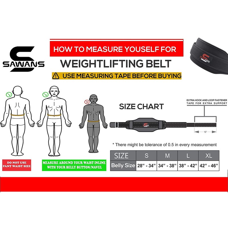Weight Lifting Belt for Gym Fitness Training Double Strength Neoprene