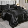 Bedbay Satin Comforter Set,Black King Size Comforter Set with Sheets,8