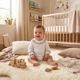 BABIDU Body Neonato Manica Lunga 100% Cotone con Colletto Prato con Pizzo, Body Neonato Realizzato in Morbido Tessuto Anallergico e Traspirante, Abbigliamento Unisex Neonato e Bambina, Prima Indossata
