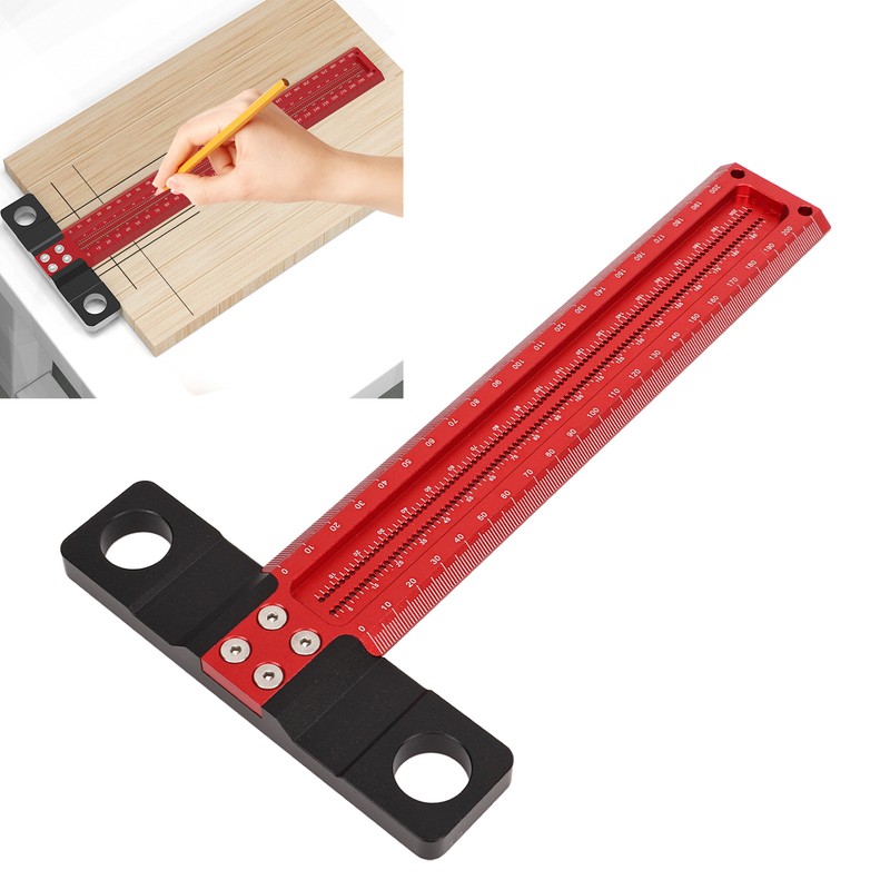 T Square Aluminum Alloy Carpenter Square Ruler Clear Scale Scriber
