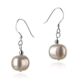 Teresa White 8-9mm A Quality Freshwater 925 Sterling Silver Cultured Pearl Earring Pair