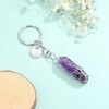 JSDDE Amethyst Healing Crystal Stone Keyring Silver Life Tree Wire