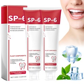 2Pcs Sp-6 Whitening Toothpaste, Sp-6 Probiotic Whitening Toothpaste, Pasta de dientes para el cuidado de la limpieza profunda, aliento fresco 120 g