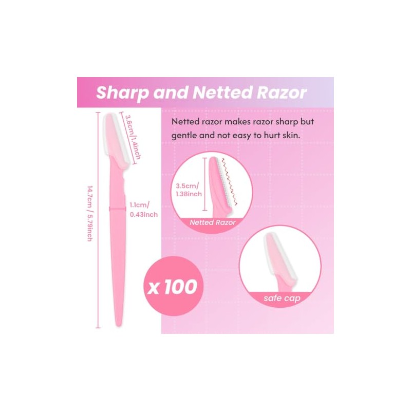 100 Pcs Eyebrow Razor and Face Razor for Women and