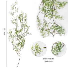 Fairdeco Artificial Twig Vine for Wall Hangings 55" Long Faux Greenery Décor Myriad Strands Twig Garland Hanging Vines for Home Wedding Decoration