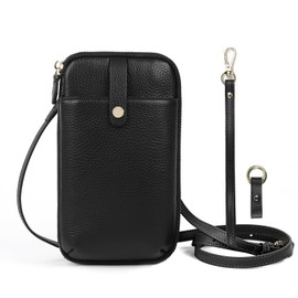 imeetu Smartphone Shoulder Wallet Shoulder Smartphone Pouch, Women's, Genuine Leather, Multi-functional, Fall Prevention, Elastic Key Holder, Wallet Pochette, Mobile Bag, Cross-body Long Wallet,