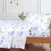 YINFUNG Floral Sheet Set King Cotton Blue Yellow Flower White
