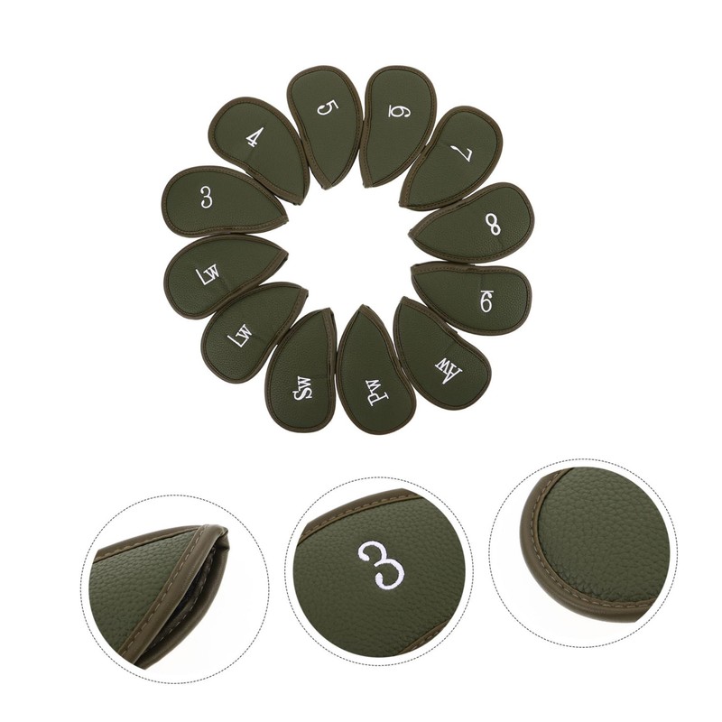 Kisangel 12pcs Fake Leather Golf Iron Covers Thick PU Club