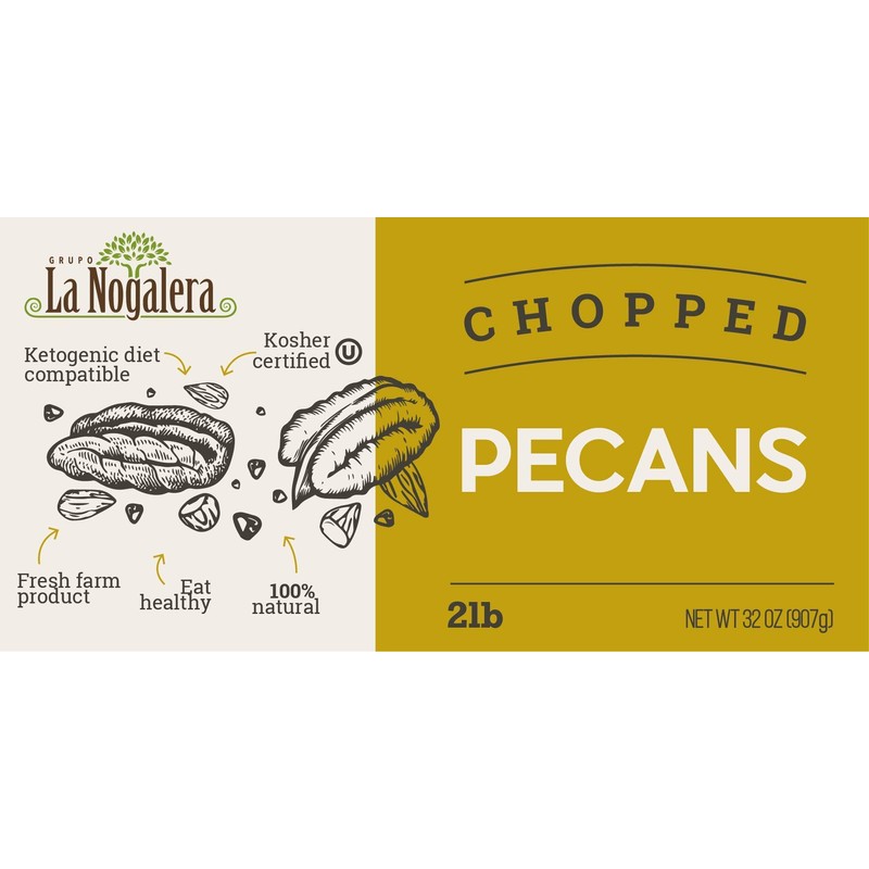 La Nogalera - 2 lbs Chopped shelled pecans. Raw pecan