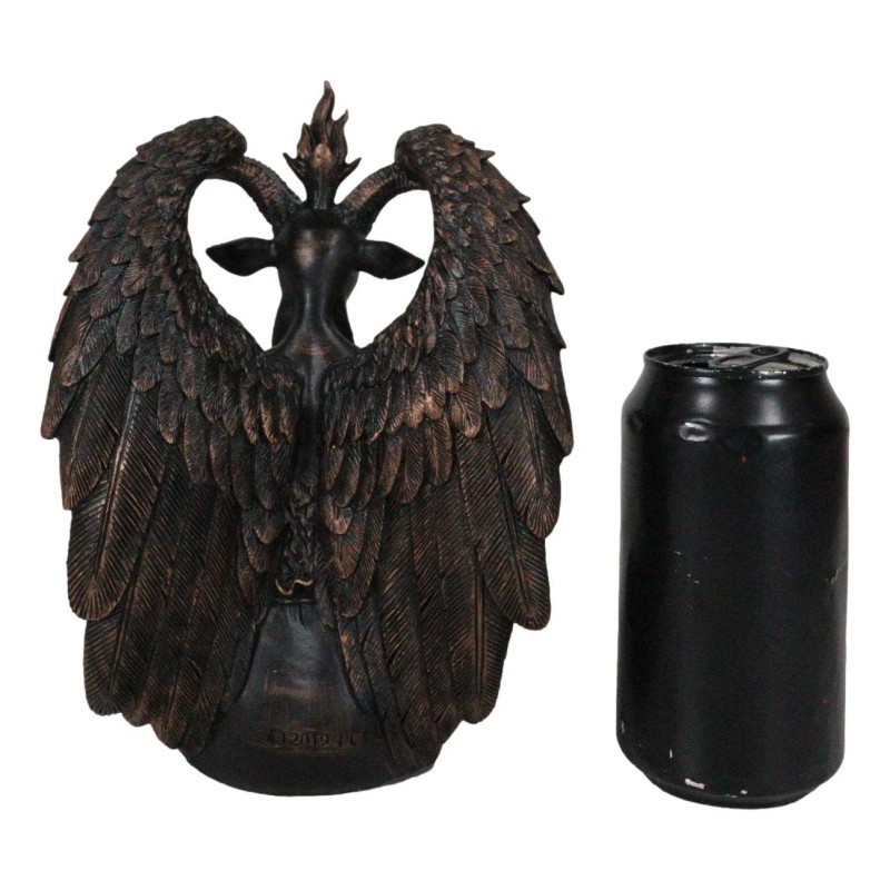 Pagan Occult Sabbatic Goat Idol Baphomet Sitting Meditation Figurine 8"H