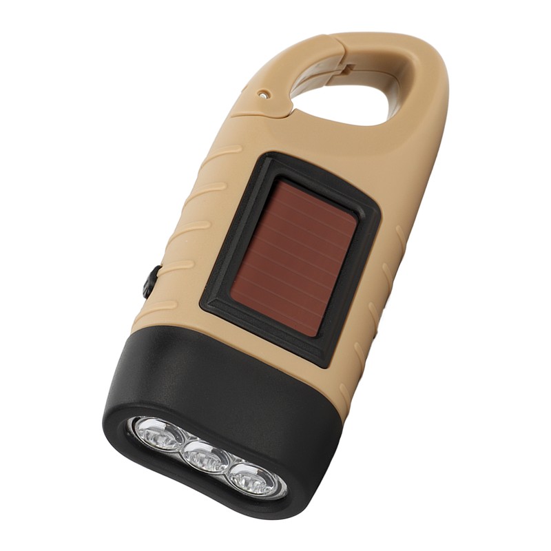 Hand Crank Solar Powered Flashlight Emergency Rechargeable LED Flashlight Self