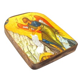 Icono de madera de San Juan Bautista, hecho a mano, cristiana, ortodoxa