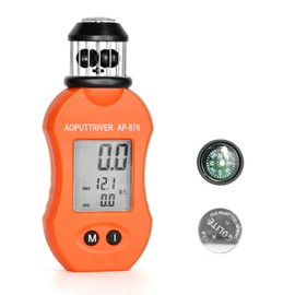 Wind Gauge Air Flow Meter, Cup Type, Compass AP-876, Small Handheld Anemometer, HVAC Drone, Wind Direction, Outdoor, Auto Off, Japanese Instruction Manual Included (English Language Not Guaranteed) - 2022 - Orange