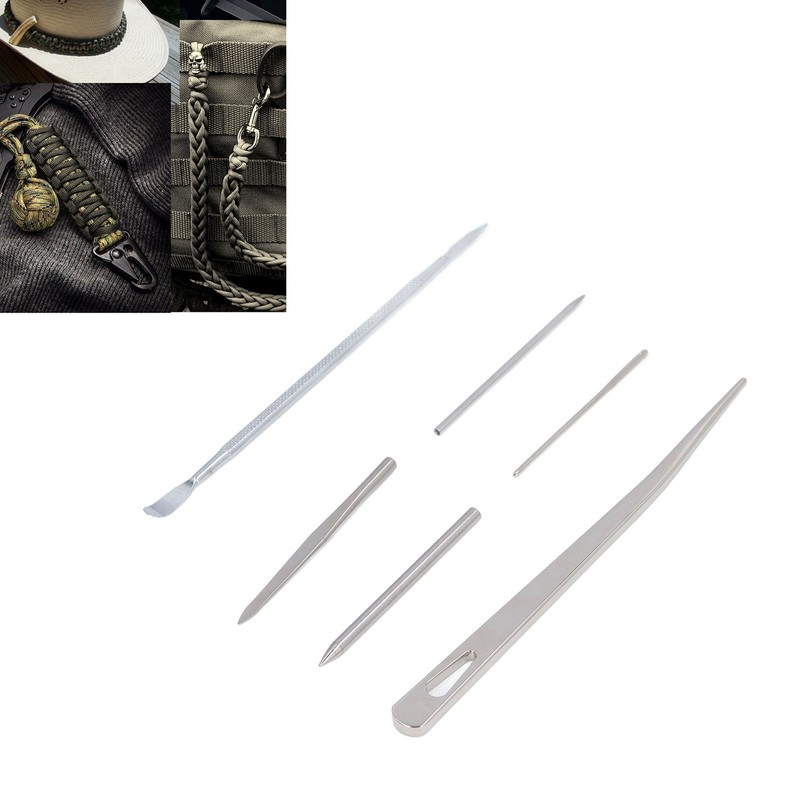 6PCS Paracord Stitching Set Stainless Steel Lacing Needles Smoothing Tool