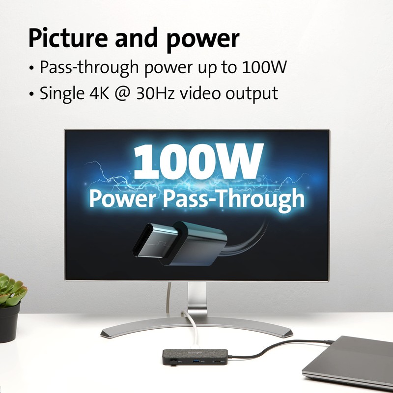 Kensington SD1650P USB-C 4K estación de Acoplamiento con Paso de