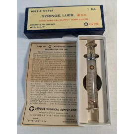 Vintage HYPO Glass Syringe Luer 2 C.C.