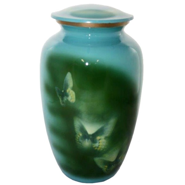 Beautiful Life Urns Butterflies in Flight Cremation Urn Funeral Urn Adorned with a Serene Butterfly Design (Large, Adult)