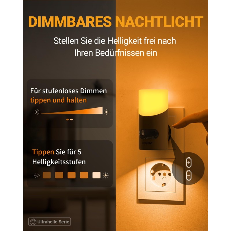 Lyridz Night Light Socket with Motion Sensor Upper and Lower