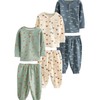 NEXT Oversized Fit Cotton Pyjamas Pack of 3, Blue/Ecru