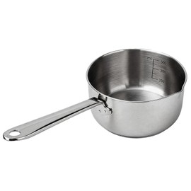 17 oz / 500 ml Stainless Steel Butter Warmer, Mini Sauce Pot Milk Warmer Measuring Pan with Dual Pour Spout Stainless Steel Pot for Heating Milk, Chocolate, Food, Butter, Coffee, Egg Pan