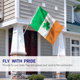 Anley Fly Breeze 3x5 Foot (90 X 150cm) Ireland Shamrock Flag - Vivid Color and UV Fade Resistant - Canvas Header and Double Stitched - Saint Patrick's Day Clover Flags Polyester with Brass Grommets