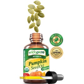 MYVIDAPURE Organic PUMPKIN SEED OIL Certified Organic WILD GROWTH RAW Pure EXTRA VIRGIN UNREFINED 2 Fl.oz.- 60 ml. For Skin, Face, Body, Hair and Lip Care