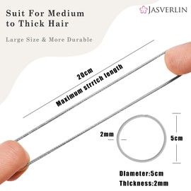 JASVERLIN 2MM Light Gray Hair Ties, No Slip Damage-free Hair Elastics Ponytail Holders for Women Girls Men, Rubber Bands Ties for Thin Fine Medium Thick Long Curly 80 Pieces