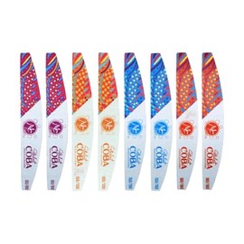 Limas para Uñas Acrílicas Studex COBA, Set de 8 Piezas, Granos 80/80, 100/100, 150/150, 180/180, Diseño Colorido con Puntos y Rayas