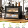 BMOSU Large Bread Box Double Layer Bamboo Bread Box for