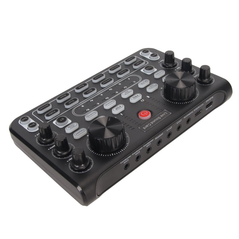 Live Sound Card with Multi Sound Effects Bluetooth Noise Reduction