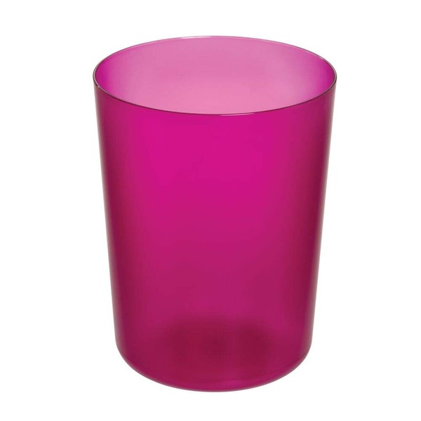 iDesign Round Plastic Trash Can for Bath, Bedroom, Office The Finn Collection –, 7.64" x 10", Magenta