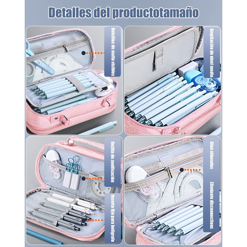 Estuche Práctico de Gran Capacidad Multiusos para Lápices y Artículos