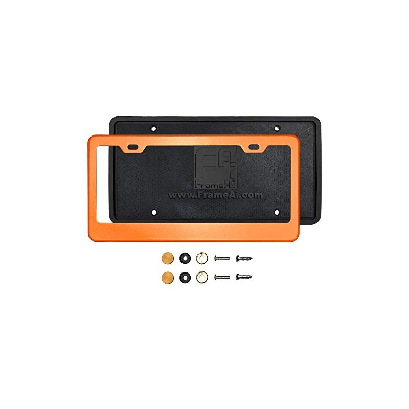 Silicone Back Guard License Plate Holder Solar Orange License Plate
