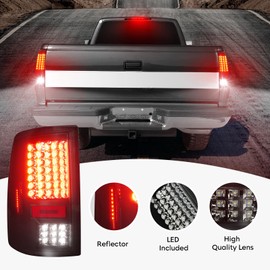 Cenfeild Tail Lights Assembly [LED Kit] + 3rd Third Brake Cargo Lamp Fit for Dodge RAM 1500 2500 3500 2013-2018 [Only Fit for Original LED version], Rear High Mount Stop Light & Taillights Set, 3 Pcs
