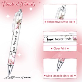 Tinlade 10 Pieces Christian Pens for Women Religious Ink Pens Inspirational Quotes Pens Bible Verse Ballpoint Pens Funny Office Pens Retractable Ink Pens for Women Men Coworker (Cross)
