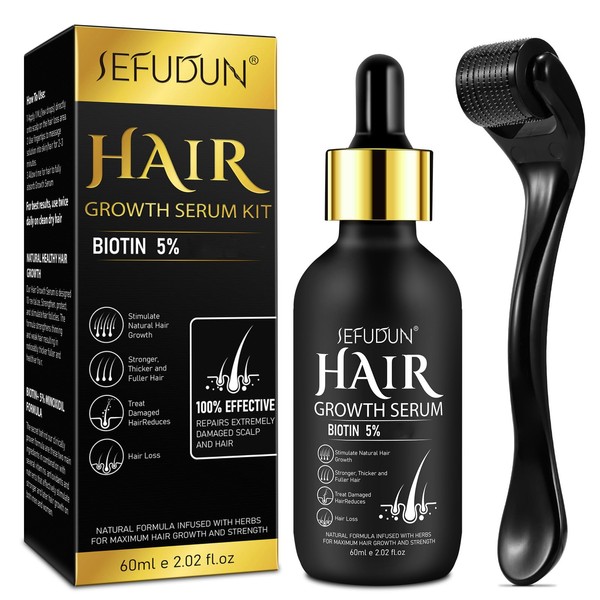 Mino 5% Hair Growth Oil for Men Women, Hair Loss Treatment with Roller, Biotin Hair Growth Serum Promotes Hair Regrowth, Stops Hair Loss, Mino_xidil Hair Growth Oil, 60 ml