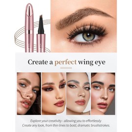 Dark Brown Eyebrow Pencil, Waterproof 3D Eyebrow Tattoo Pen for Natural Hair-Like Strokes, Long-Lasting & Smudge-Proof Brow Tint with Eyebrow Razor