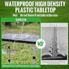 GARLLEN Camping Table with Waterproof High-Density Plastic Tabletop, 3 Adjustable