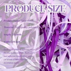 NACHLYNN 150 Yards Purple Satin Ribbon 3/8 inch Wide Polyester Fabric Ribbon Use for Gift Wrap Wedding Bridal Baby Shower Bows Decor Flower Bouquet Crafts