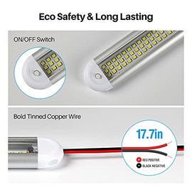 12v LED Interior Light Bar，CT CAPETRONIX 120LEDs 1500LM 8W DC 12 Volt led Strip Lights with ON/Off Switch，for Enclosed Cargo Trailer, Car RV Van Truck
