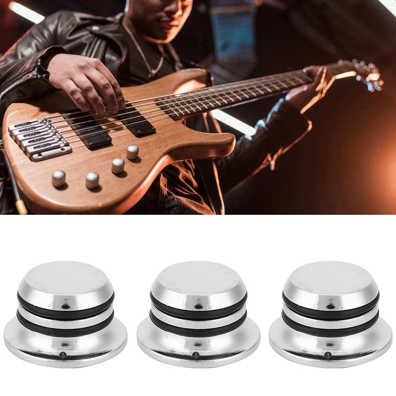 3pcs Volume Control Knob Chromed Zinc Alloy for Electric Guitar