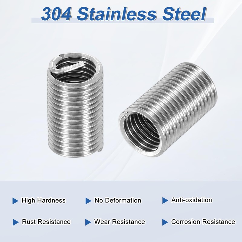 PATIKIL Wire Thread Inserts M8x1.25 Metric 3D 24mm, 20Pcs 304