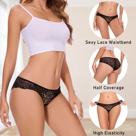 Sunm Boutique 3 Pack Womens Underwear Invisible Seamless Bikini Lace Underwear Panties